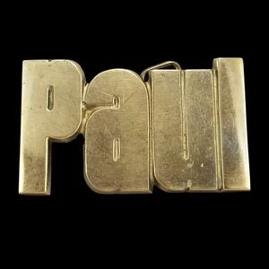 Vintage Paul Name Belt Buckle Solid Brass 1978 Baron Buckle Made in Taiwan